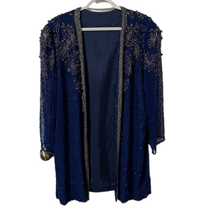 Vintage Beaded Open Jacket Size Large